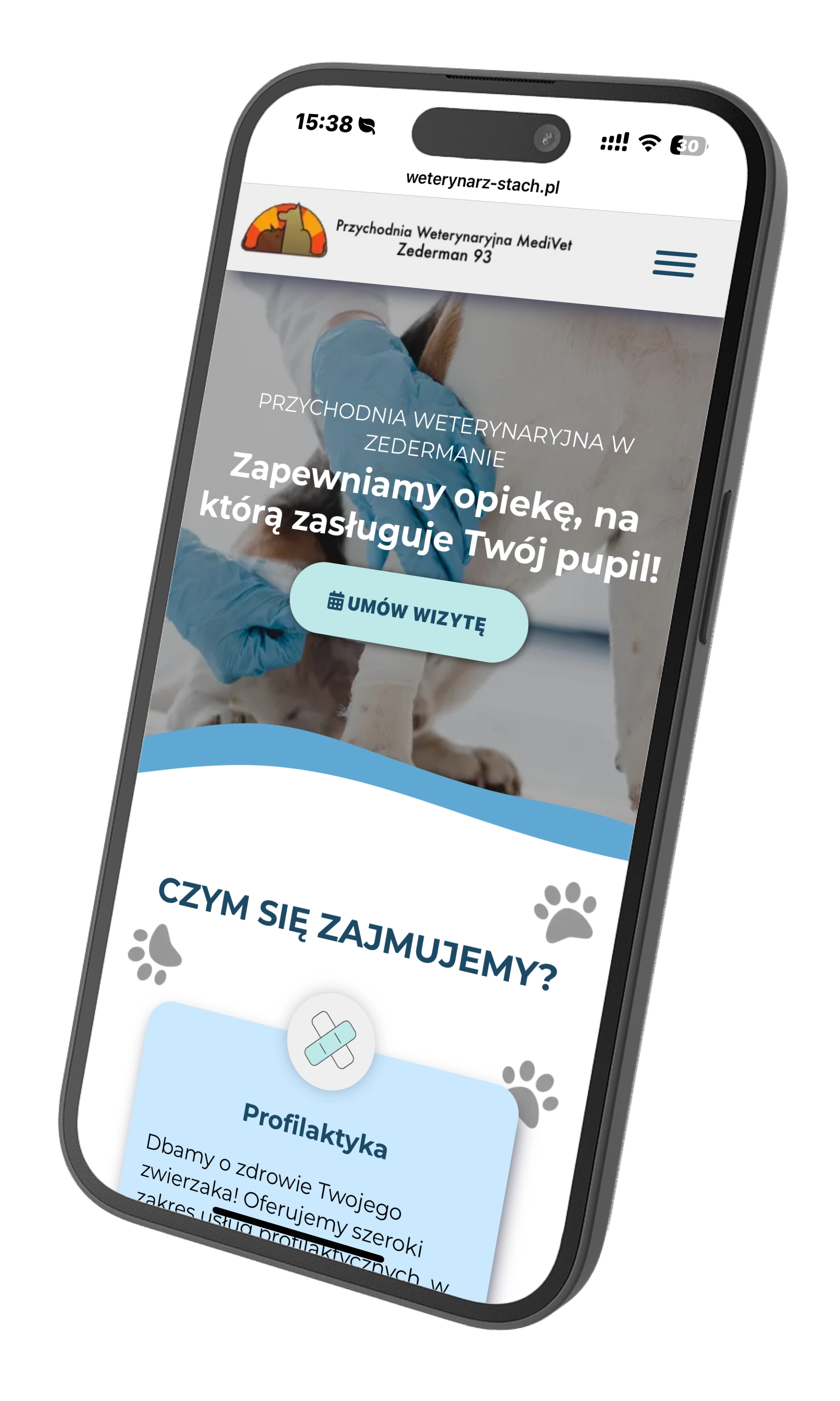 Projekt Medivet – mockup telefonu